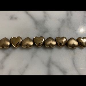 ❌SOLD❌ Vintage Goldtone Alternating Heart Bracelet